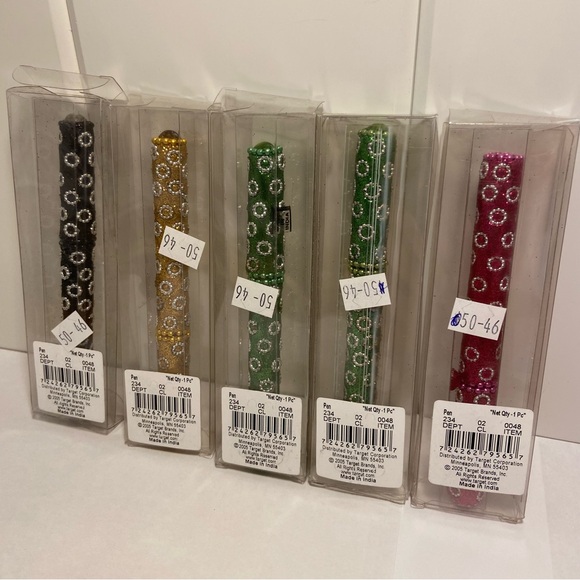 2005 bling 5 PEN LOT Glitter look
Bling Boho Made in India design reusable - Picture 2 of 8